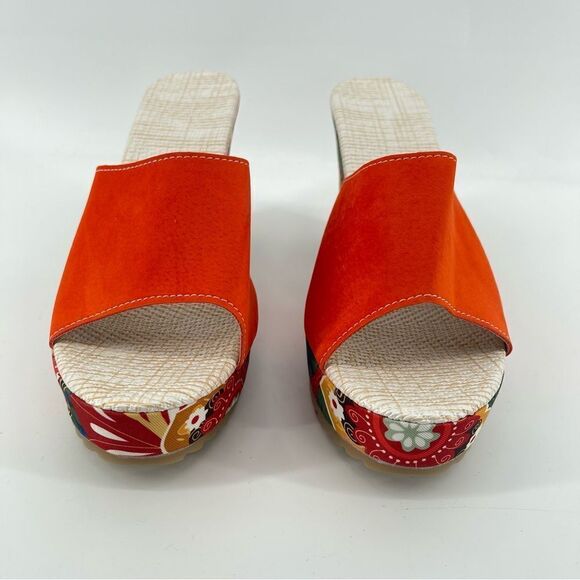 SHEIN Women’s Colorful Paisley Floral Slip-On Platform Wedge Sandals Size 8.5 - Picture 4 of 14